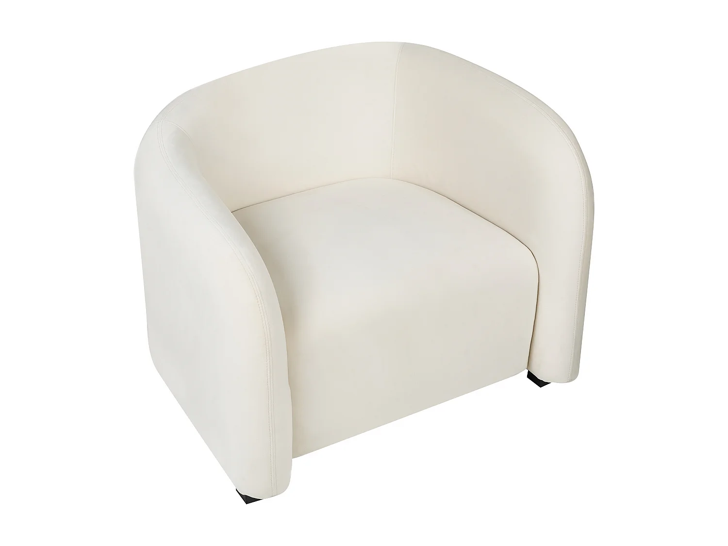 Fauteuil VELTADA Velours Blanc cassé