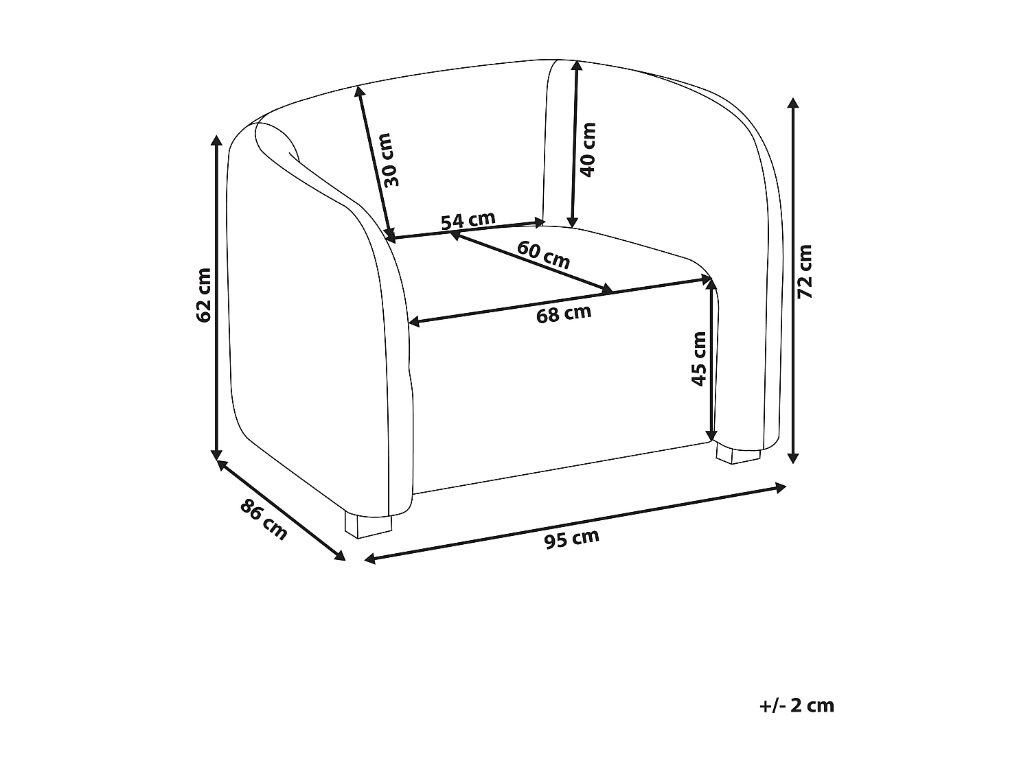 Fauteuil VELTADA Velours Blanc cassé