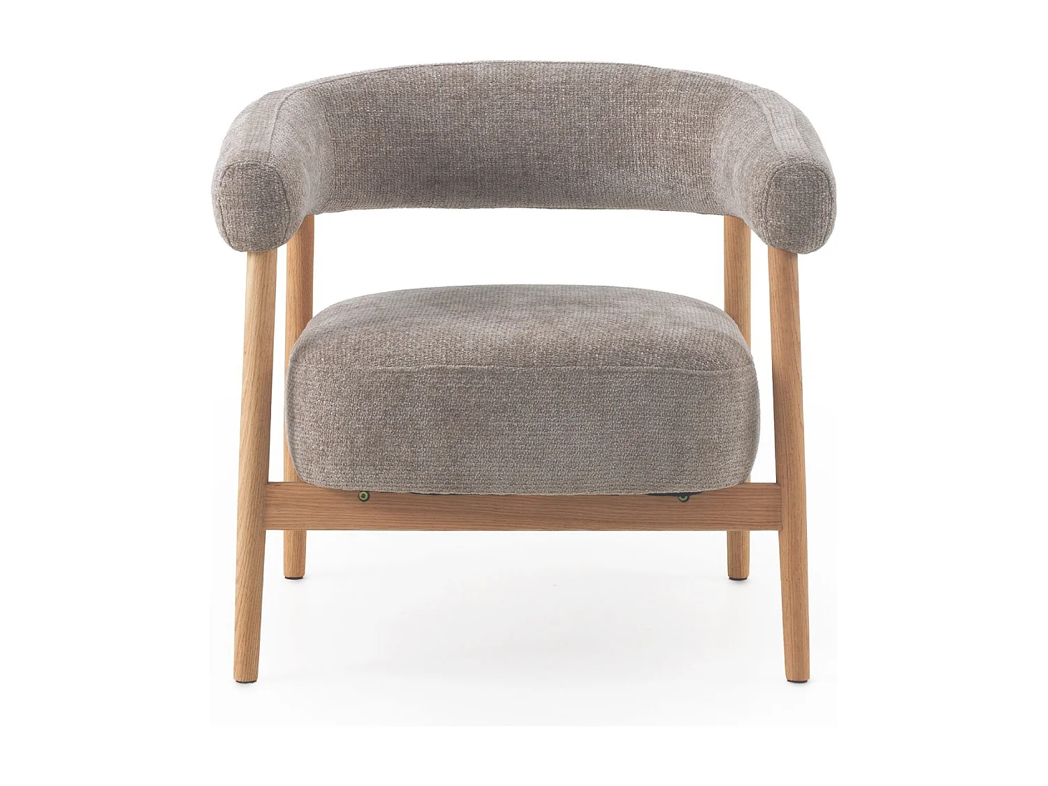 Sillón de madera de roble  tapizado en topo