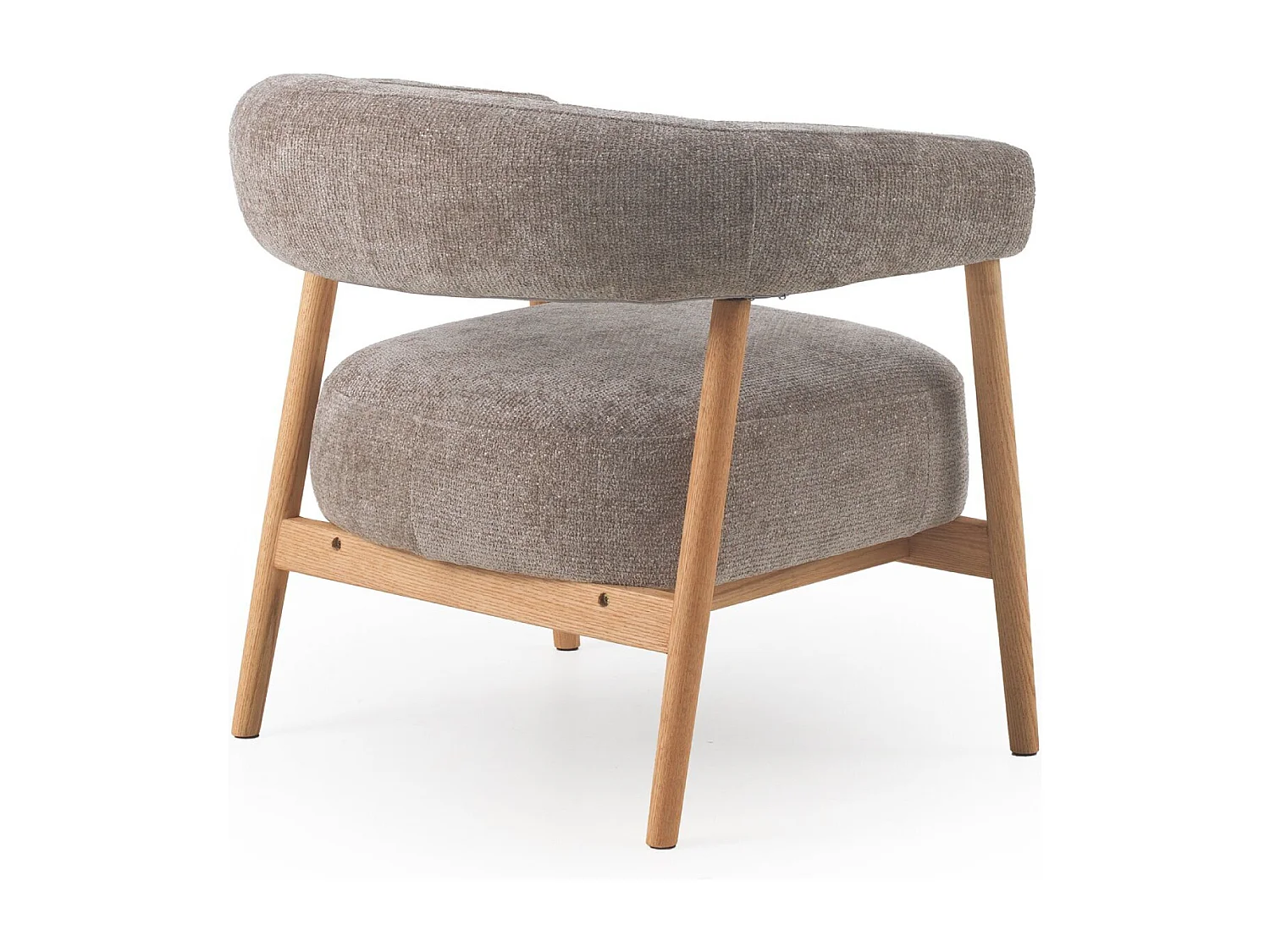 Sillón de madera de roble  tapizado en topo