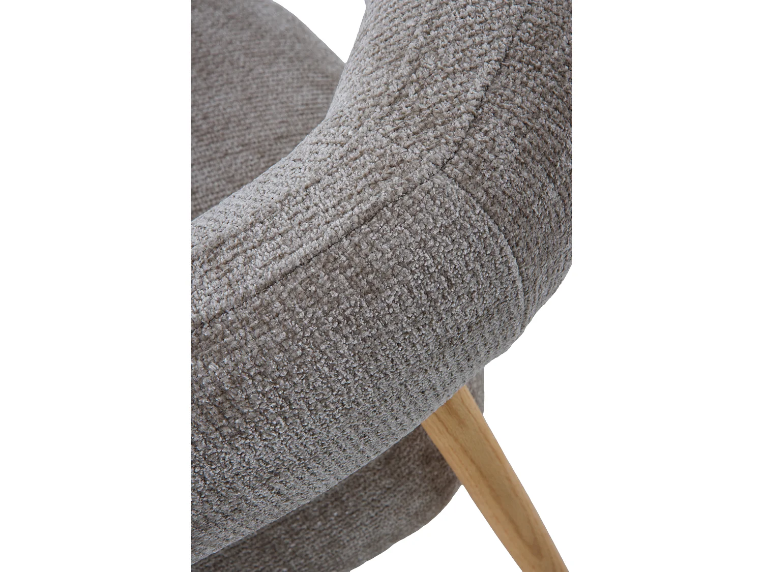 Sessel aus  eichenholz mit graubraunem bezug