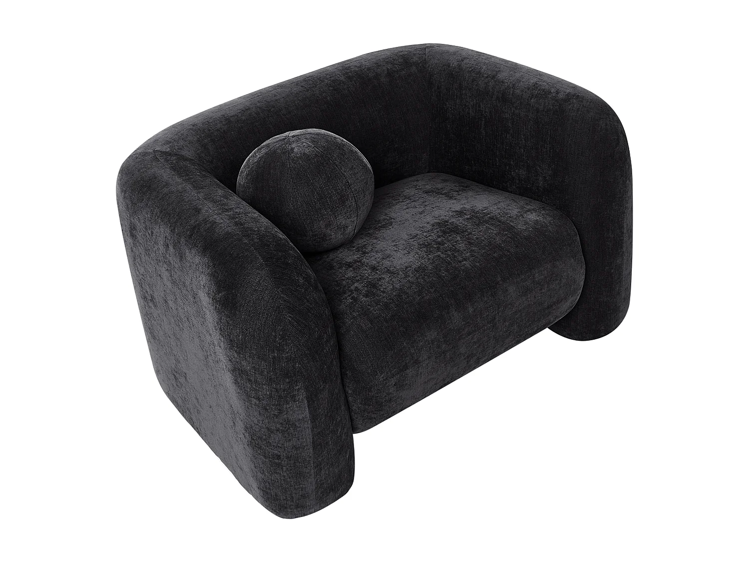 Fauteuil LEIREN Tissu chenille Noir
