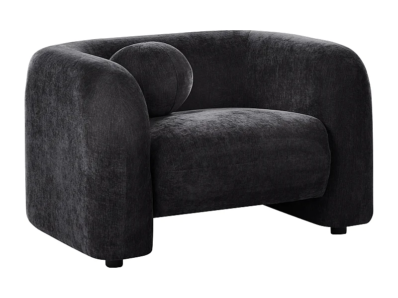 Fauteuil LEIREN Tissu chenille Noir
