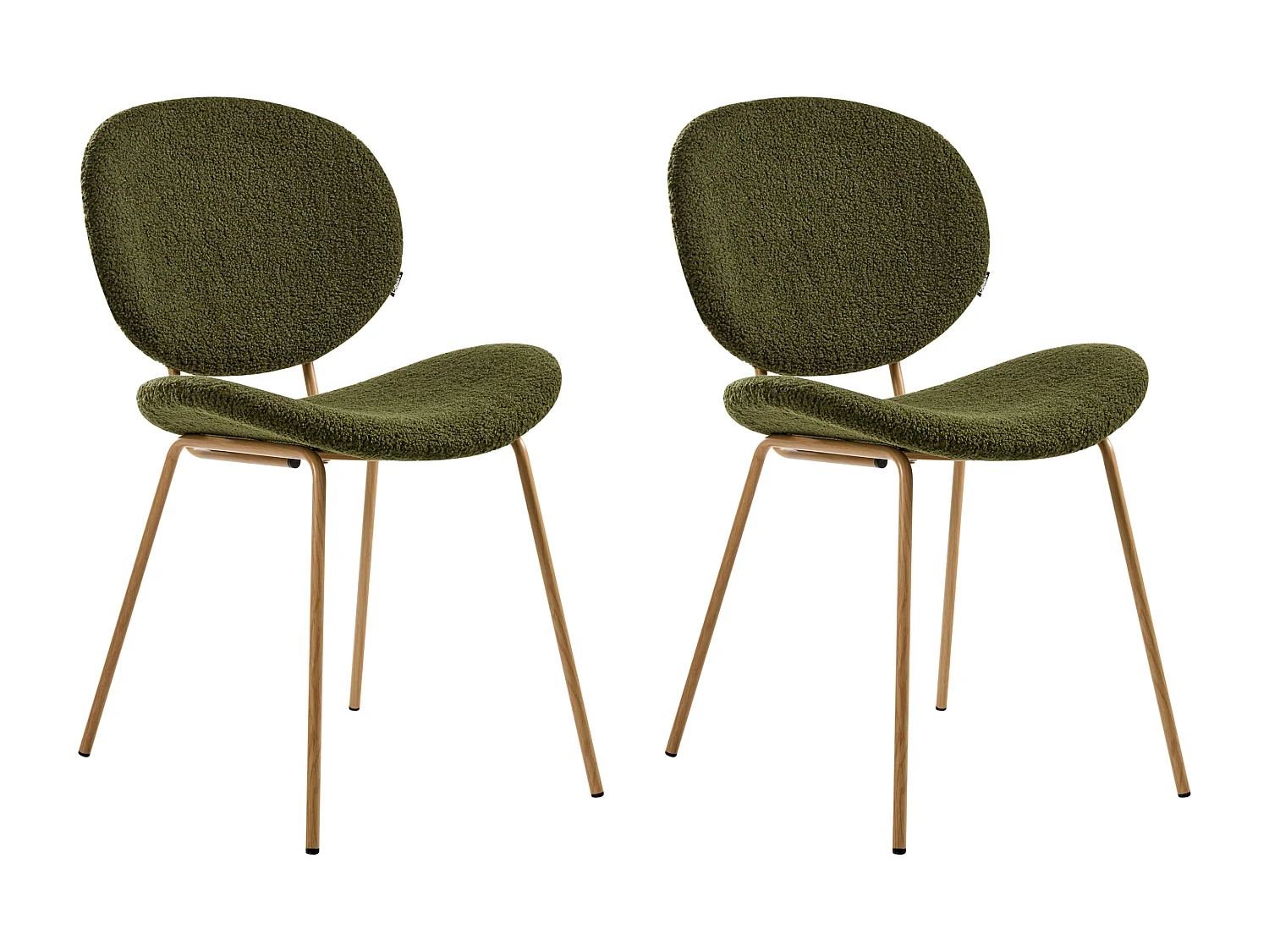 Lot de 2 chaises de salle à manger LUANA Bouclé Vert foncé