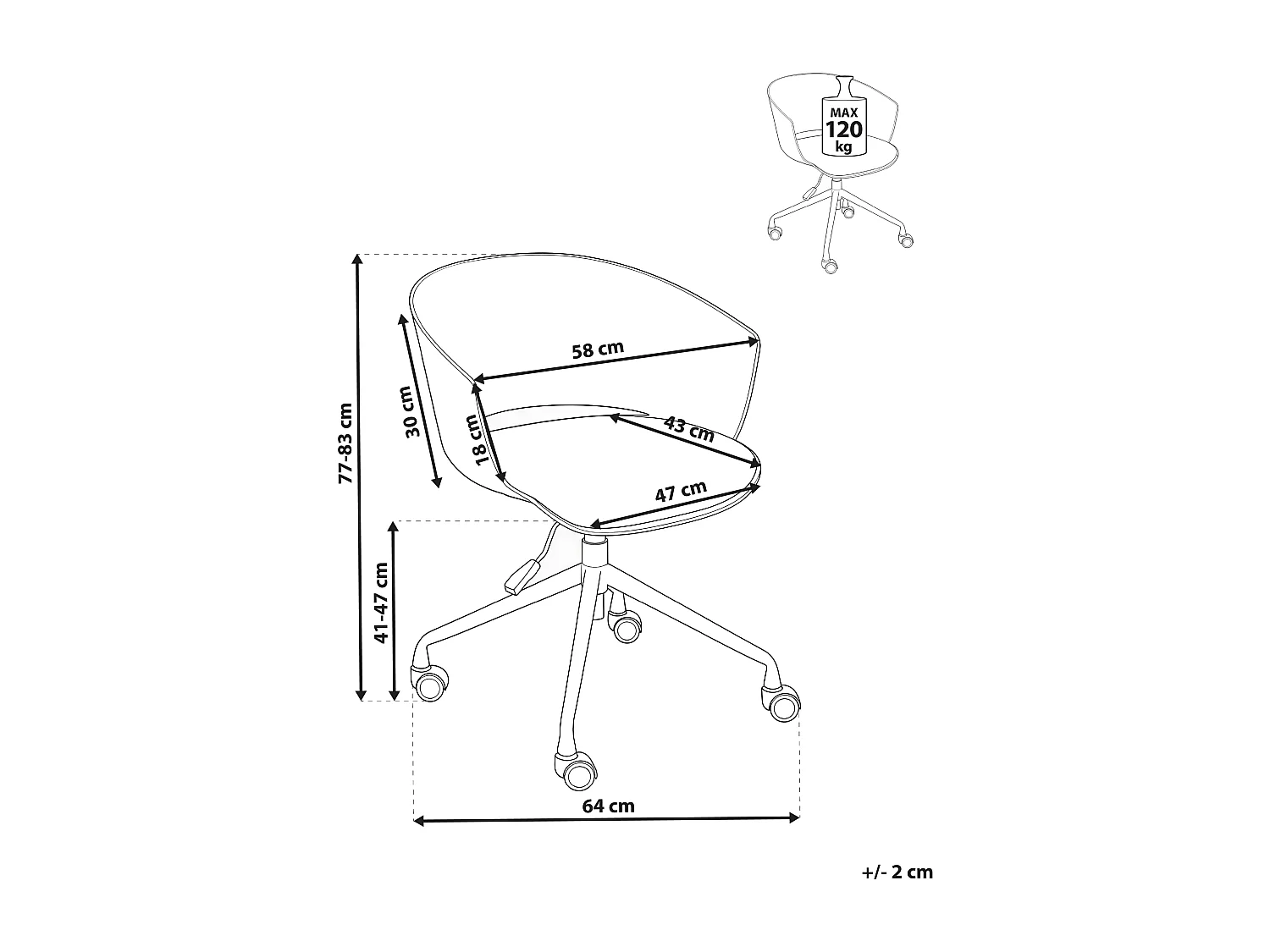 Chaise de bureau GLEEFUL Tissu Rose