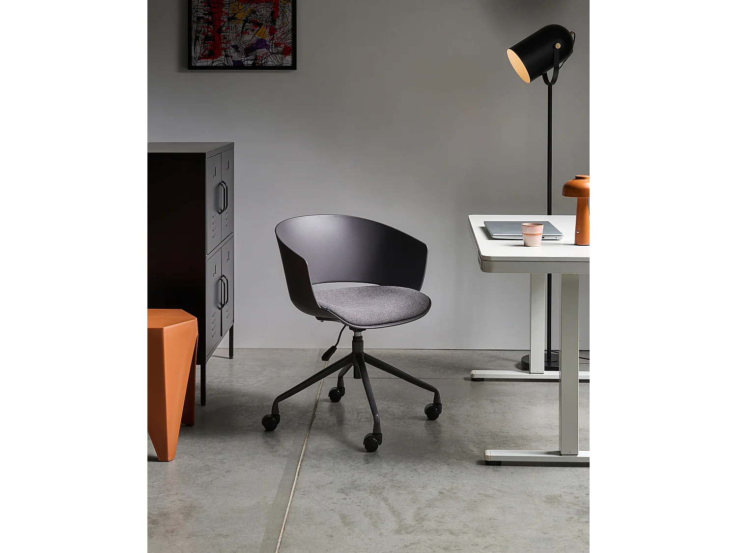 Chaise de bureau GLEEFUL Tissu Gris graphite