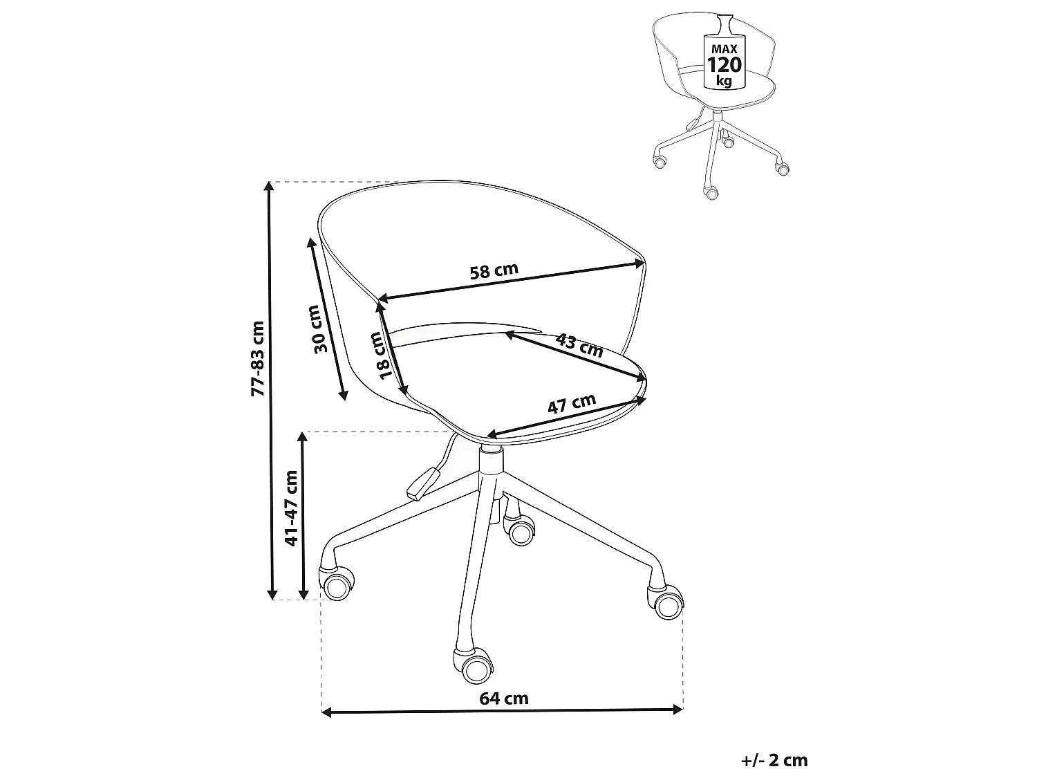 Office Chair GLEEFUL Fabric Graphite Grey