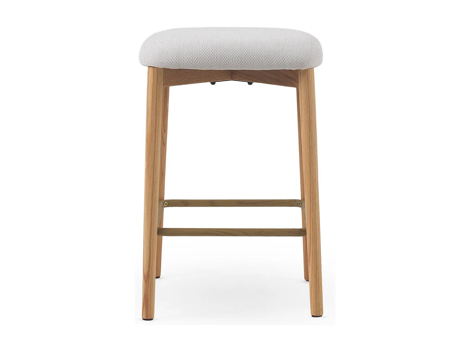 Pack 2 sgabelli in legno di rovere  rivestiti in bianco