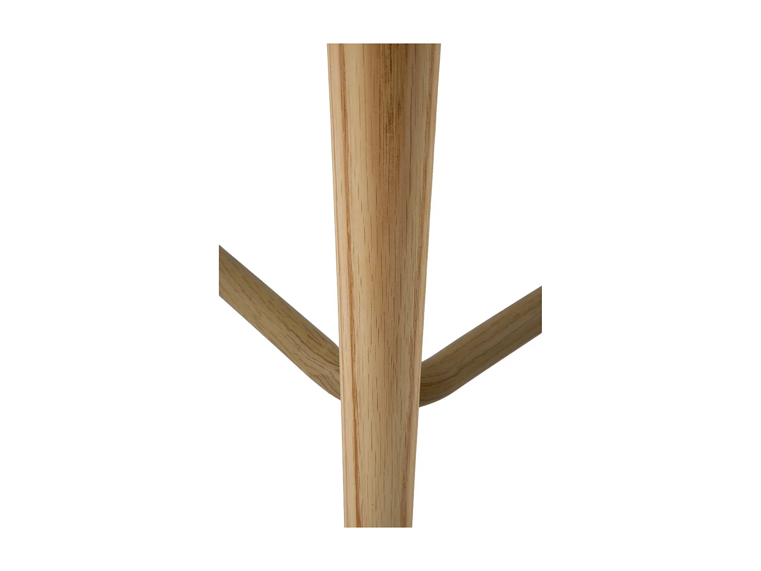 Set van 2 eikenhouten krukken bekleed met witte stof