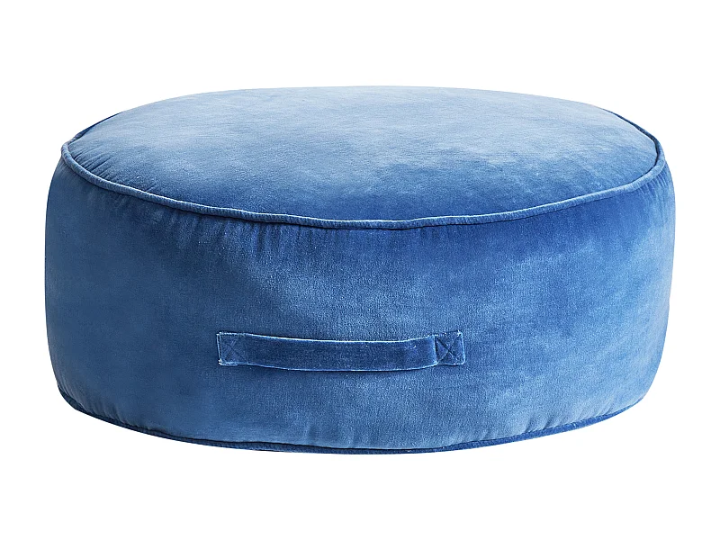 Pouf YULLE Velours Bleu