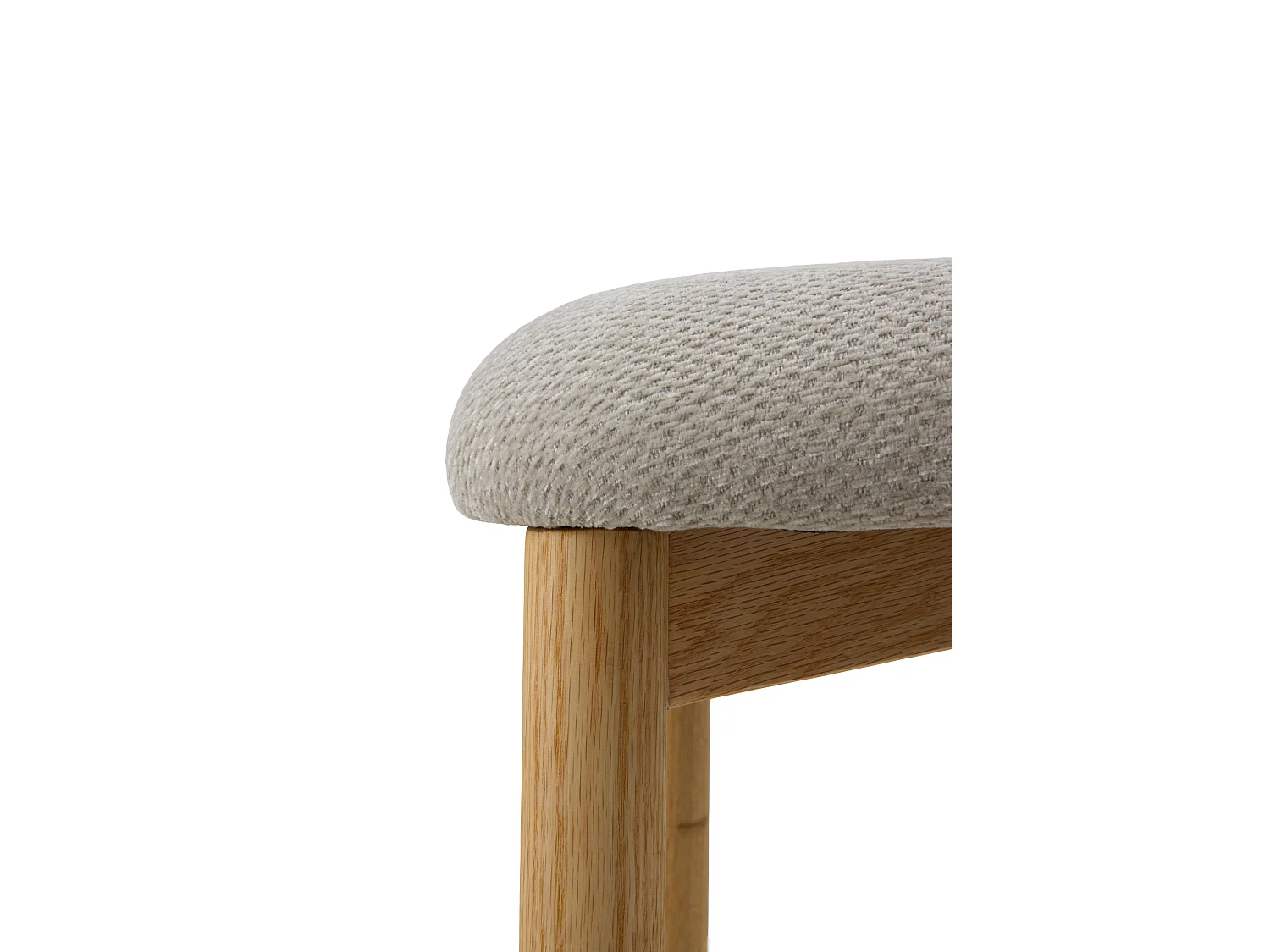 Pack 2 taburetes de madera de roble  tapizado en beige