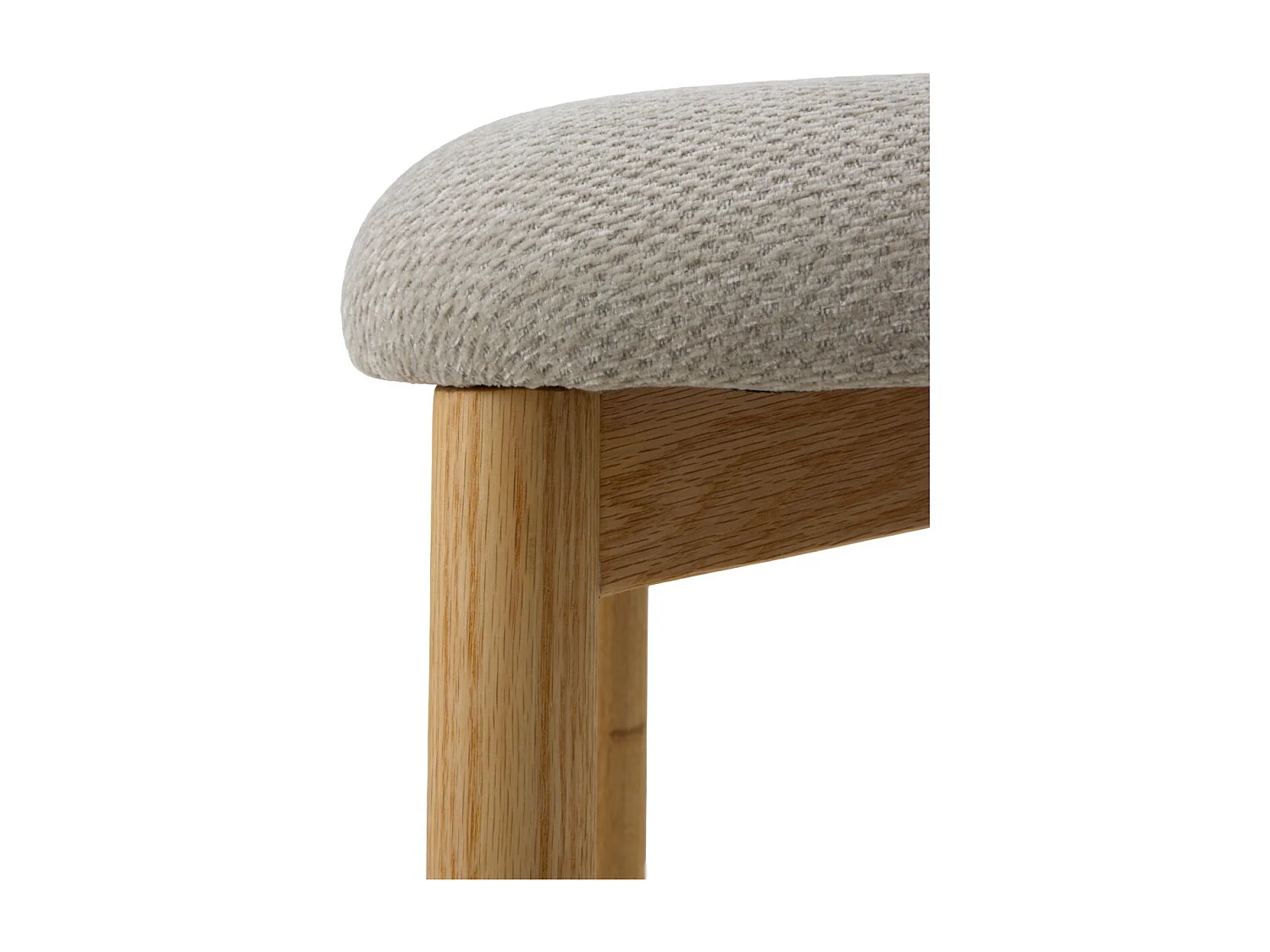 Set van 2 eikenhouten krukken  met beige bekleding