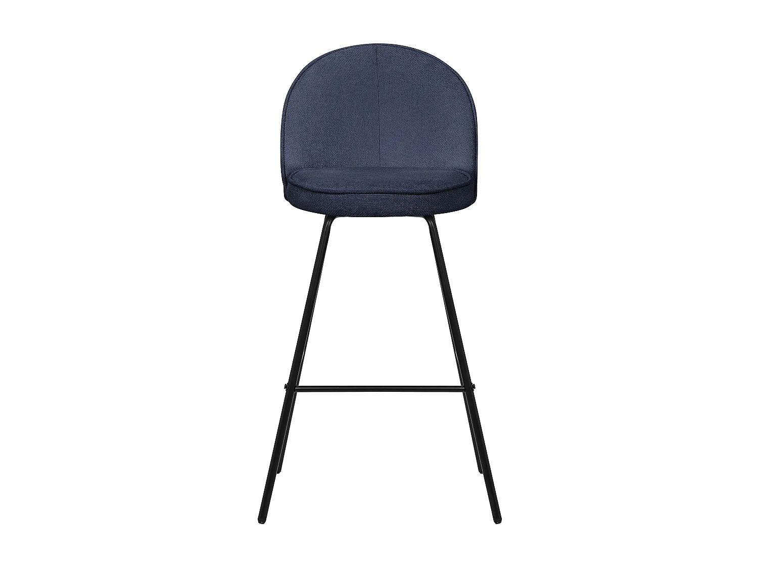 ML-Design Set di 4 sgabelli da bar blu scuro, in tessuto, A 75 cm, con schienale e poggiapiedi, sedia alta per cucina, sgabello da bistrot o bancone