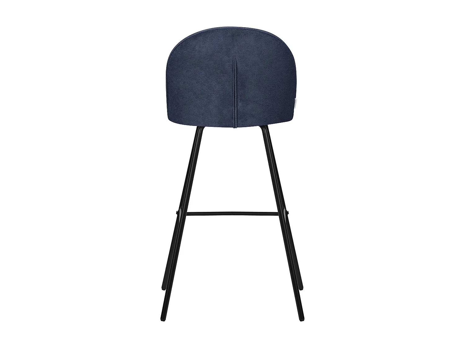 Lot 4 tabourets de bar tissu bleu foncé hauteur 75 cm avec dossier repose-pieds cadre en métal chaises de comptoir sièges hauts cuisine bistrot îlot