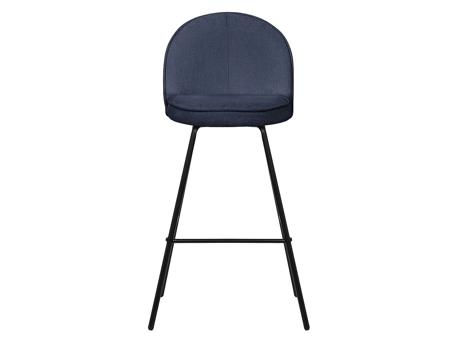 ML-Design Set di 4 sgabelli da bar blu scuro, in tessuto, A 75 cm, con schienale e poggiapiedi, sedia alta per cucina, sgabello da bistrot o bancone