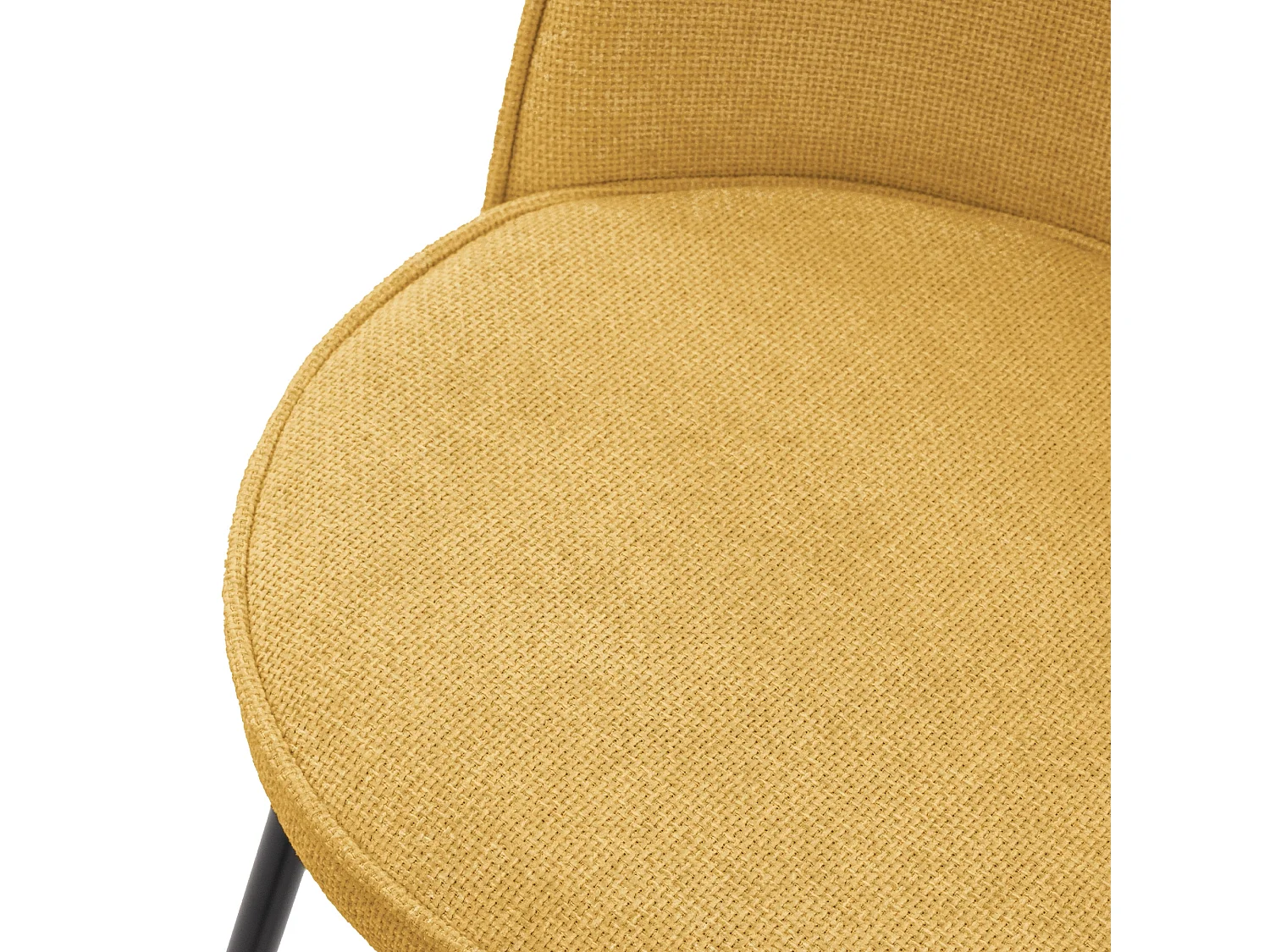 Lot 2 tabourets de bar tissu moutarde hauteur 75 cm avec dossier et repose-pieds cadre en métal chaises de comptoir sièges hauts cuisine bistrot îlot