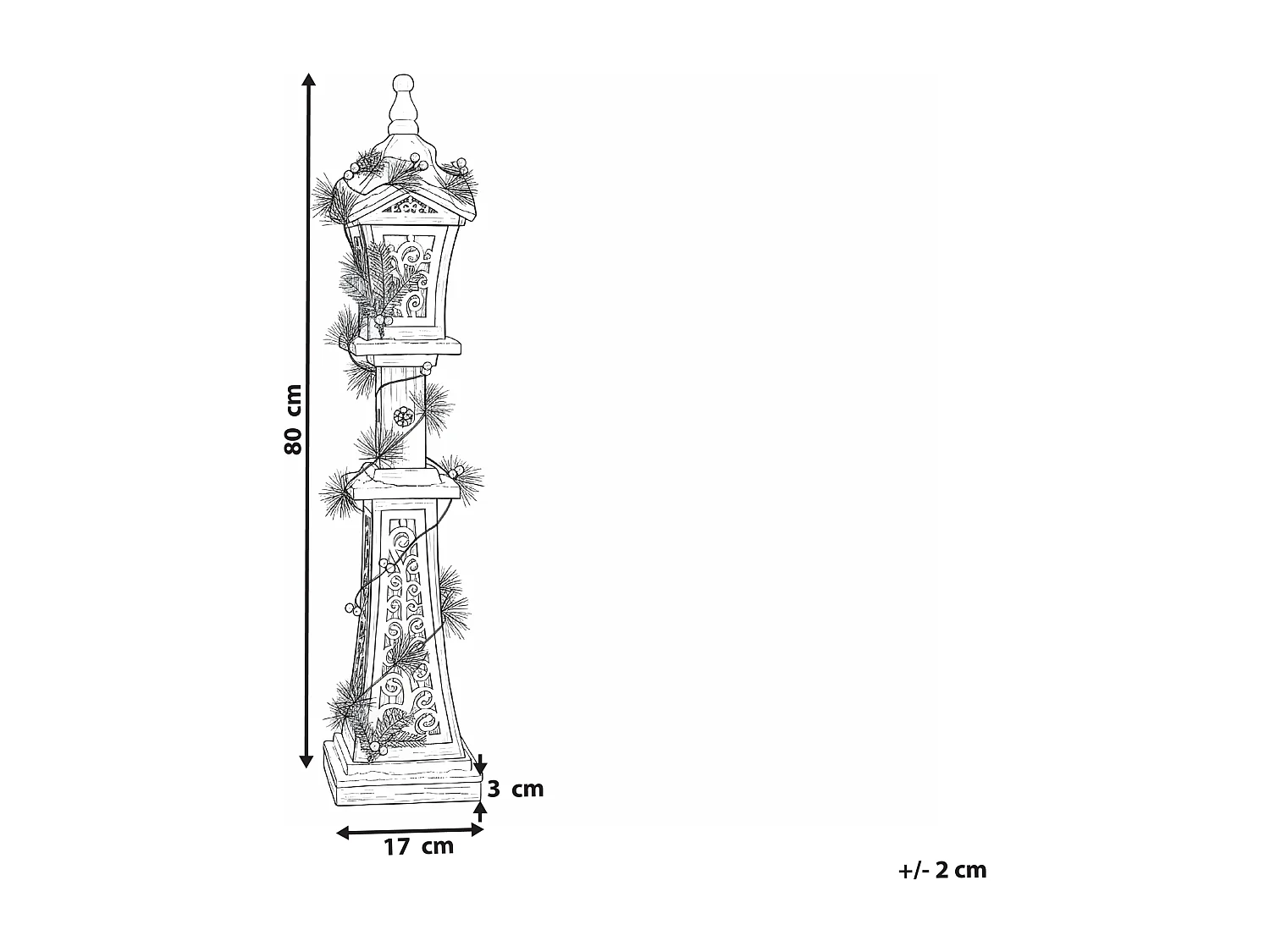 Décoration de Noël LED LIESVESI Lampadaires 80 cm Marron clair