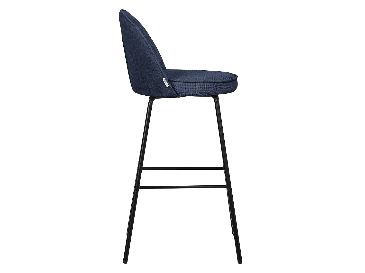 ML-Design Set di 2 sgabelli da bar blu scuro, in tessuto, A 75 cm, con schienale e poggiapiedi, sedia alta per cucina, sgabello da bistrot o bancone