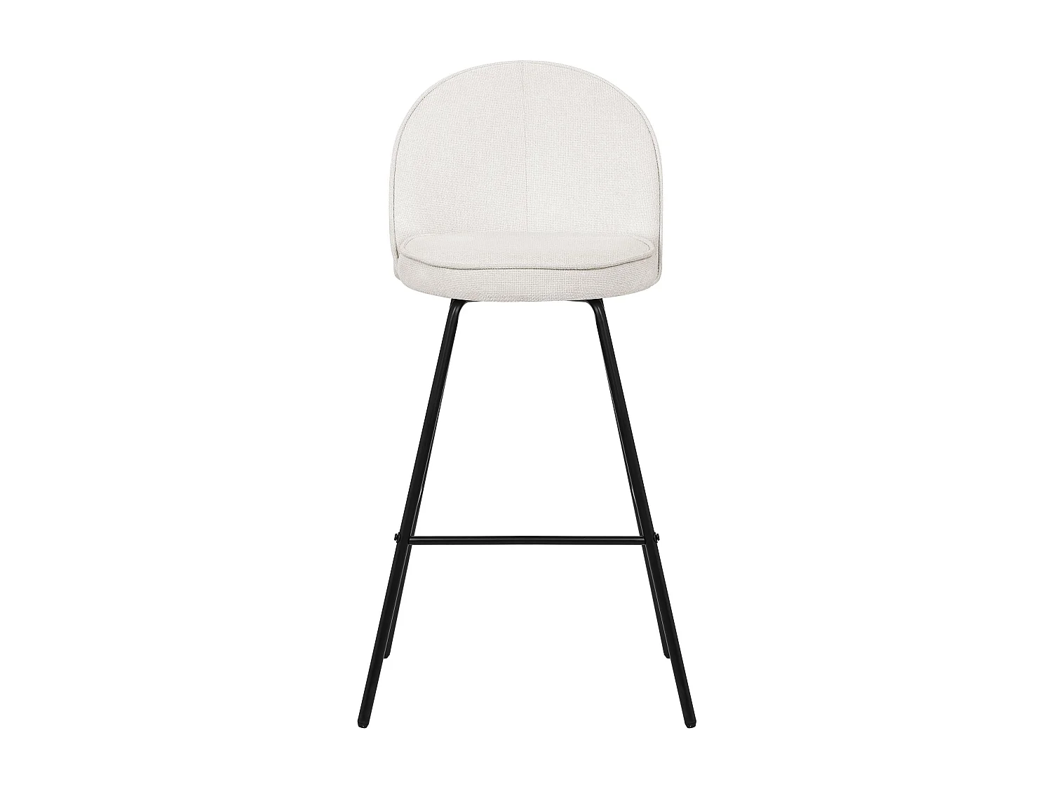 Lot 2 tabourets de bar tissu beige hauteur 75 cm avec dossier et repose-pieds cadre en métal chaises de comptoir sièges hauts de cuisine bistrot îlot