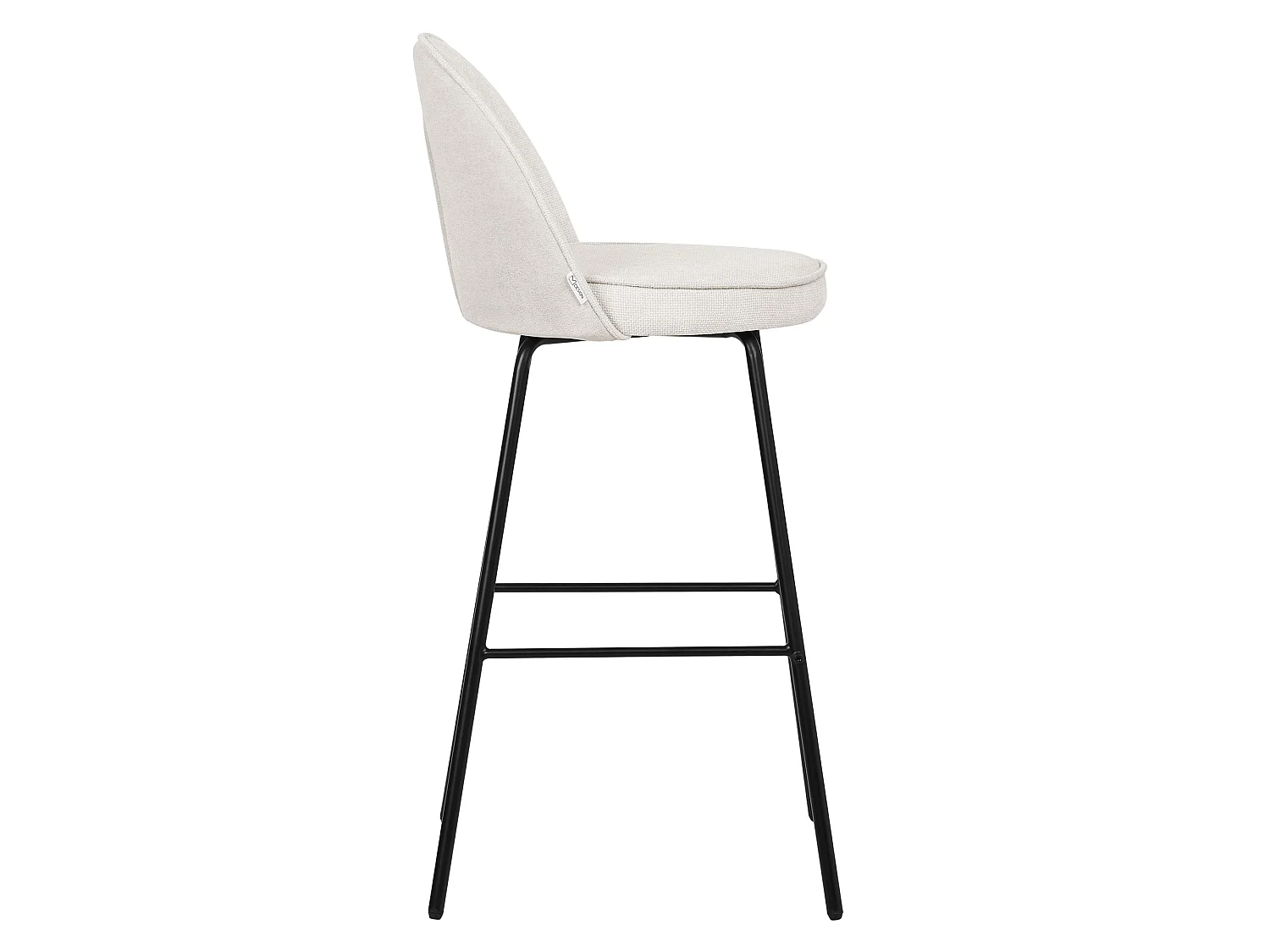 ML-Design Set di 2 sgabelli da bar beige, in tessuto, A 75 cm, con schienale e poggiapiedi, sedia alta per cucina, sgabello da bistrot o bancone