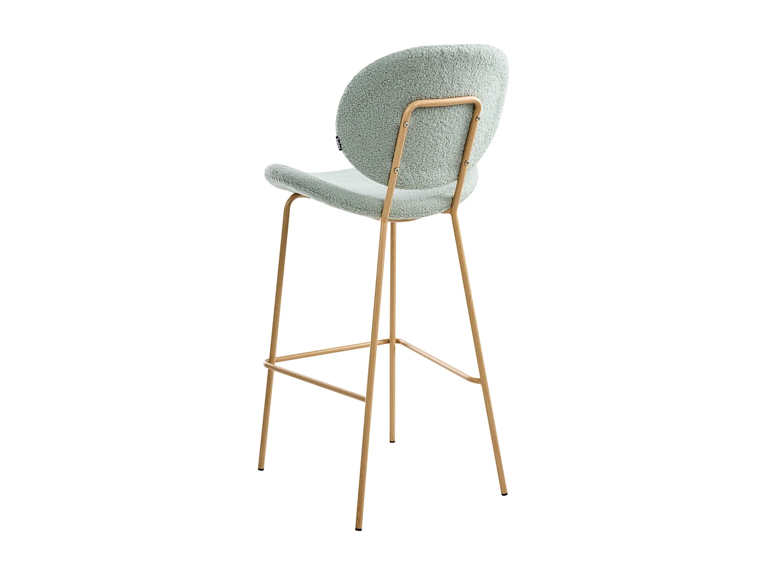 Lot de 2 chaises de bar LUANA Bouclé Vert clair