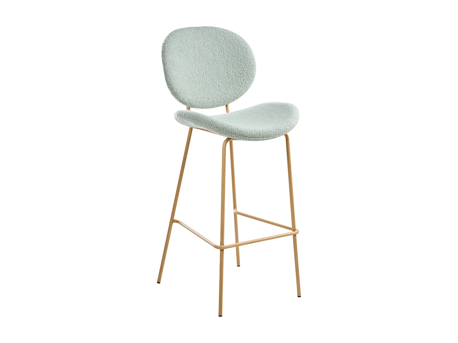 Lot de 2 chaises de bar LUANA Bouclé Vert clair