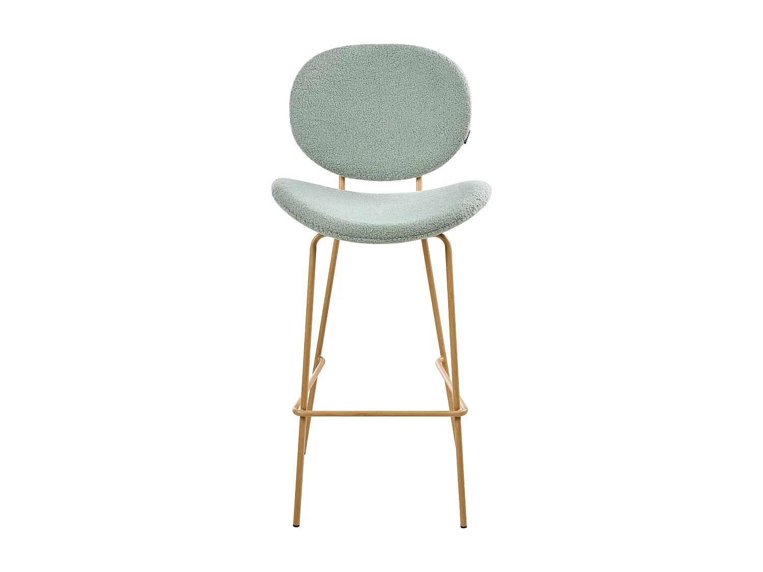 Lot de 2 chaises de bar LUANA Bouclé Vert clair