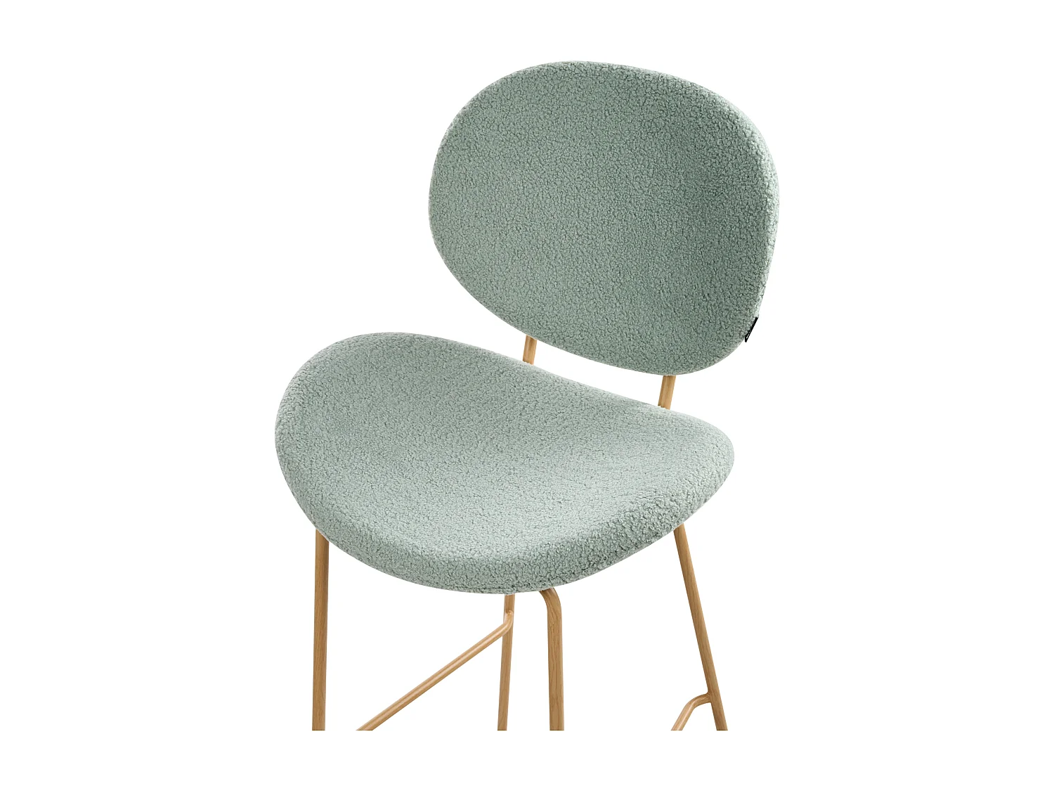 Lot de 2 chaises de bar LUANA Bouclé Vert clair
