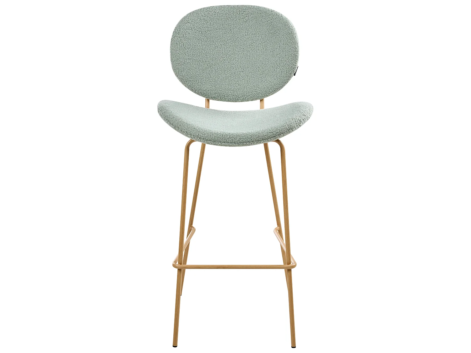 Set of 2 Bar Chairs LUANA Boucle Light Green