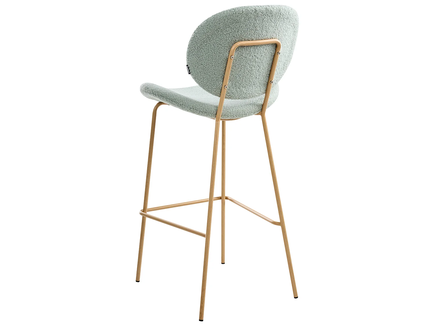 Set of 2 Bar Chairs LUANA Boucle Light Green