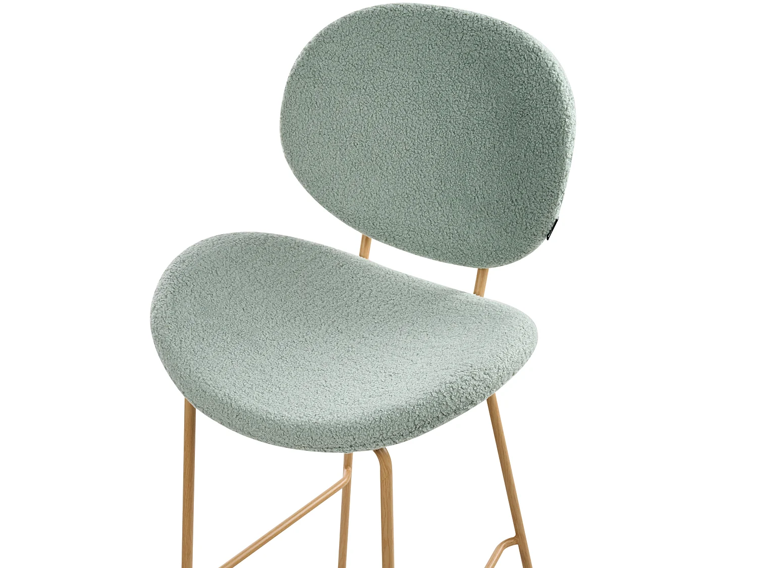 Set of 2 Bar Chairs LUANA Boucle Light Green