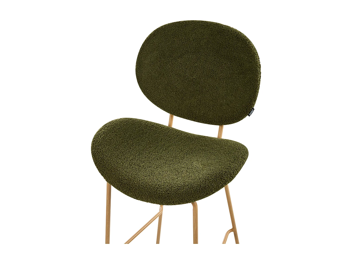 Lot de 2 chaises de bar LUANA Bouclé Vert foncé