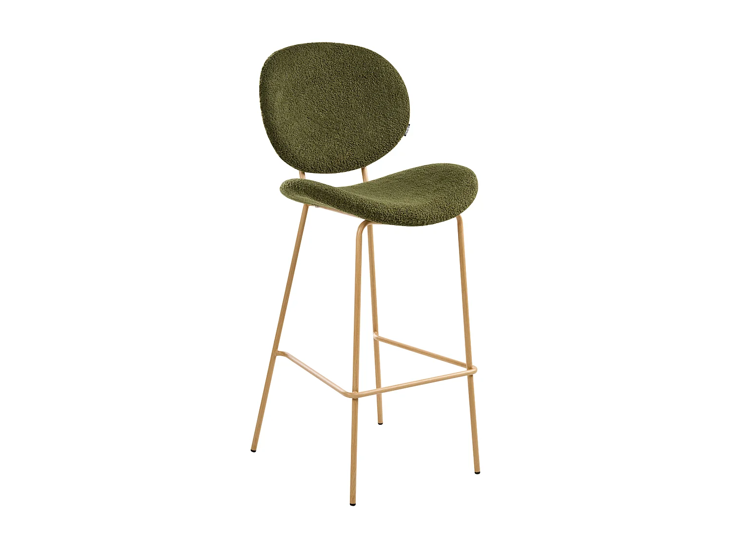 Lot de 2 chaises de bar LUANA Bouclé Vert foncé