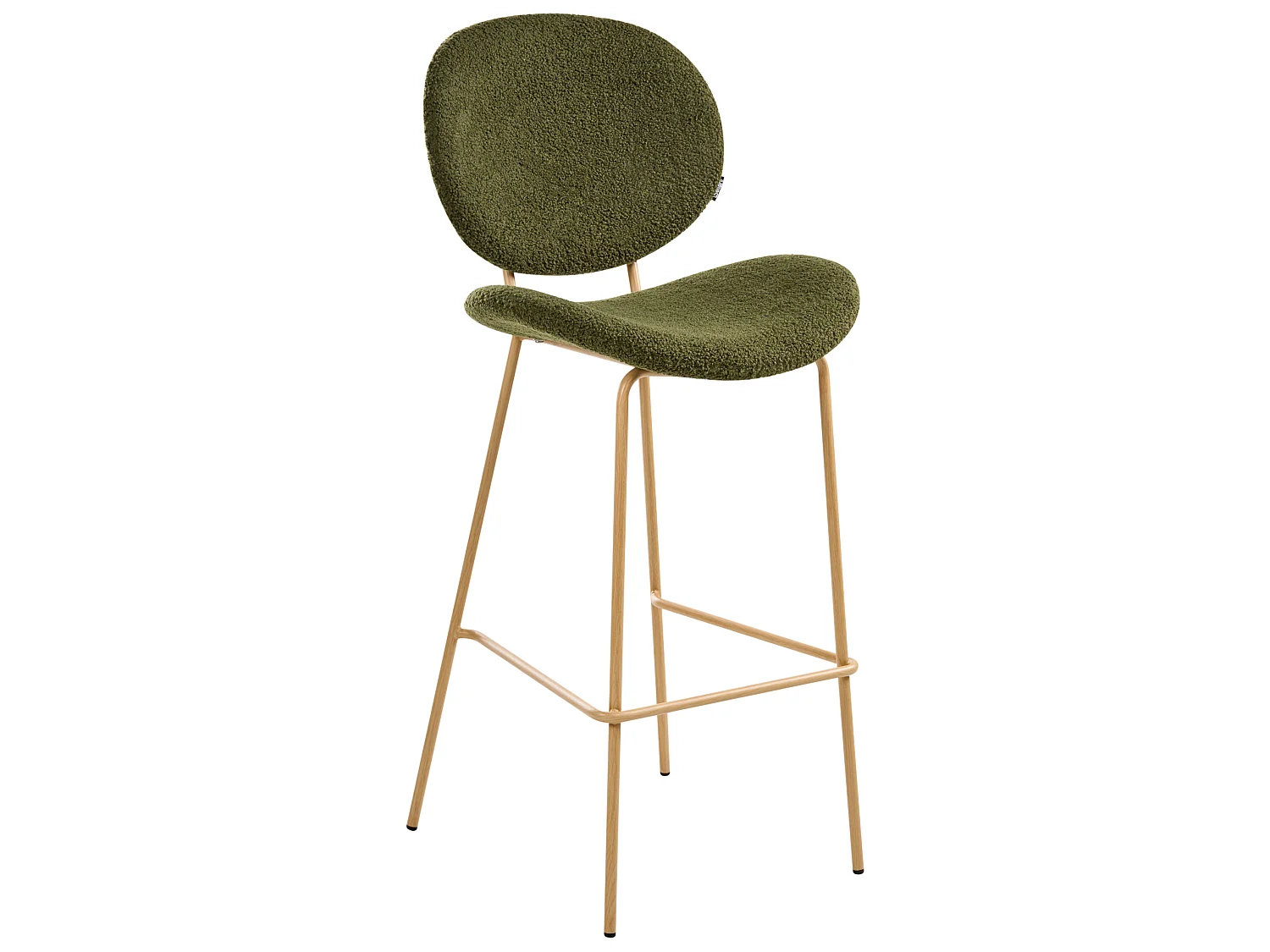Lot de 2 chaises de bar LUANA Bouclé Vert foncé