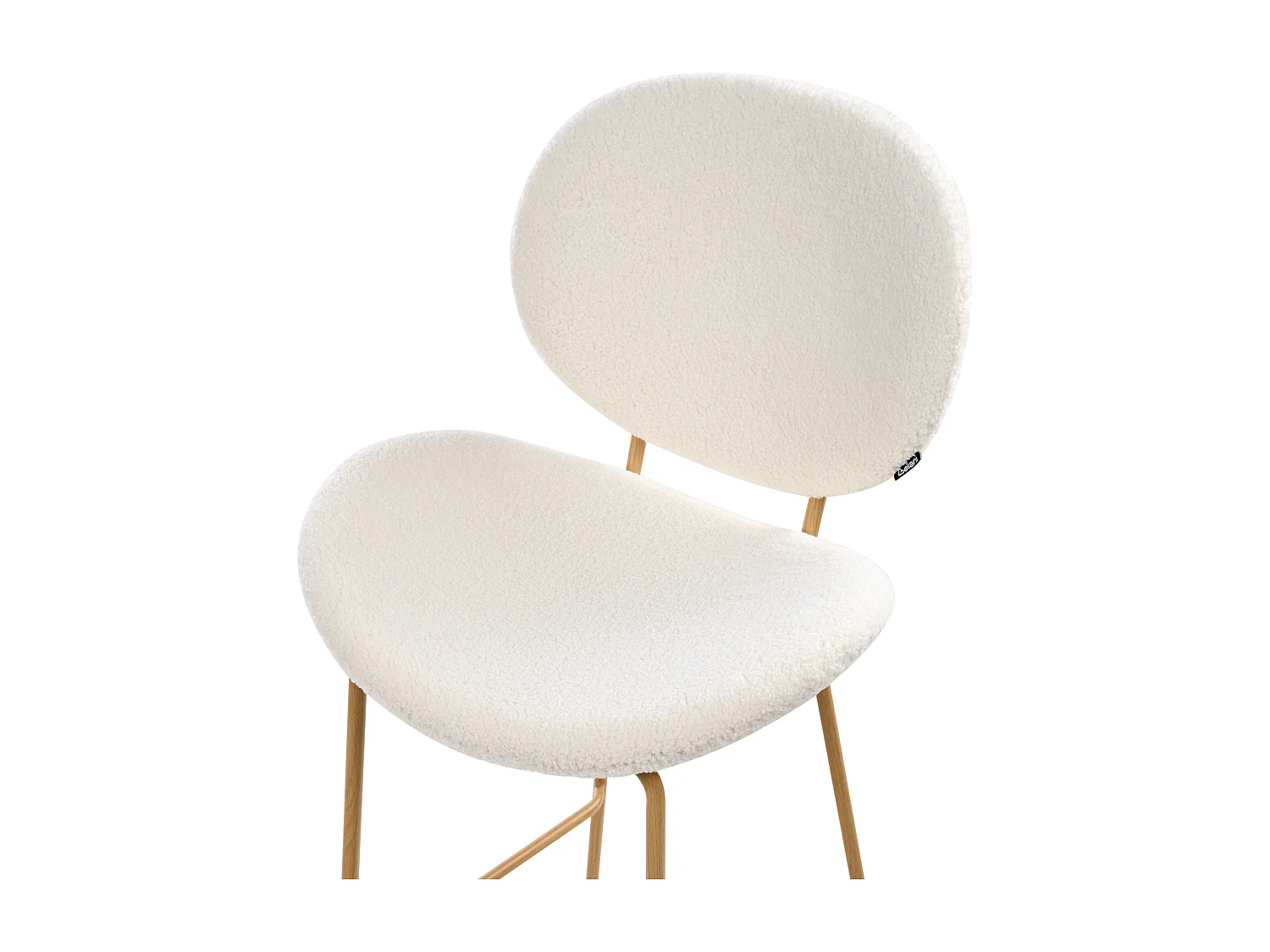 Lot de 2 chaises de bar LUANA Bouclé Blanc