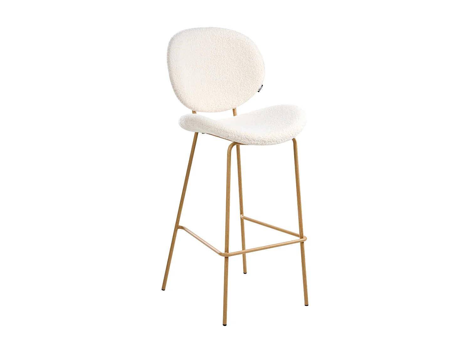 Lot de 2 chaises de bar LUANA Bouclé Blanc