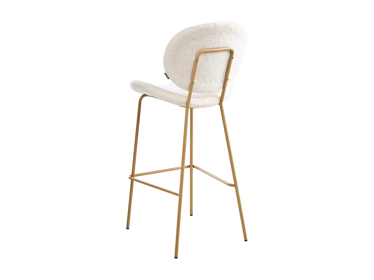 Lot de 2 chaises de bar LUANA Bouclé Blanc