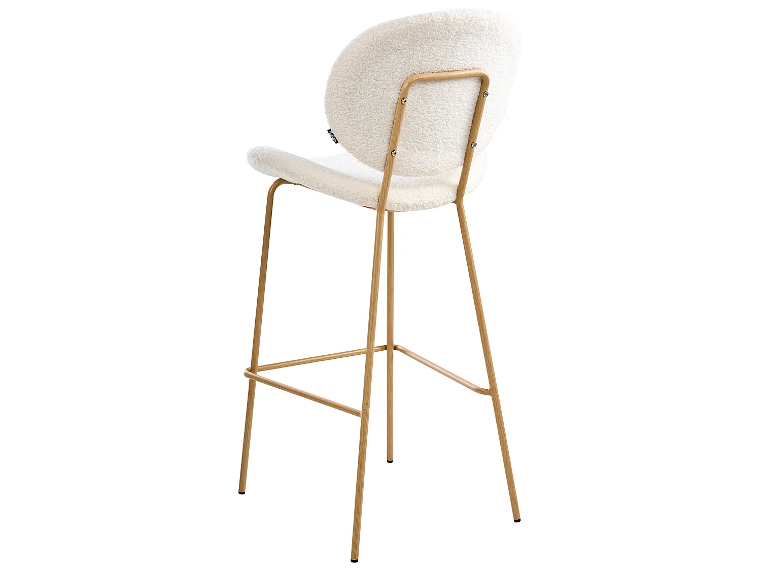Lot de 2 chaises de bar LUANA Bouclé Blanc