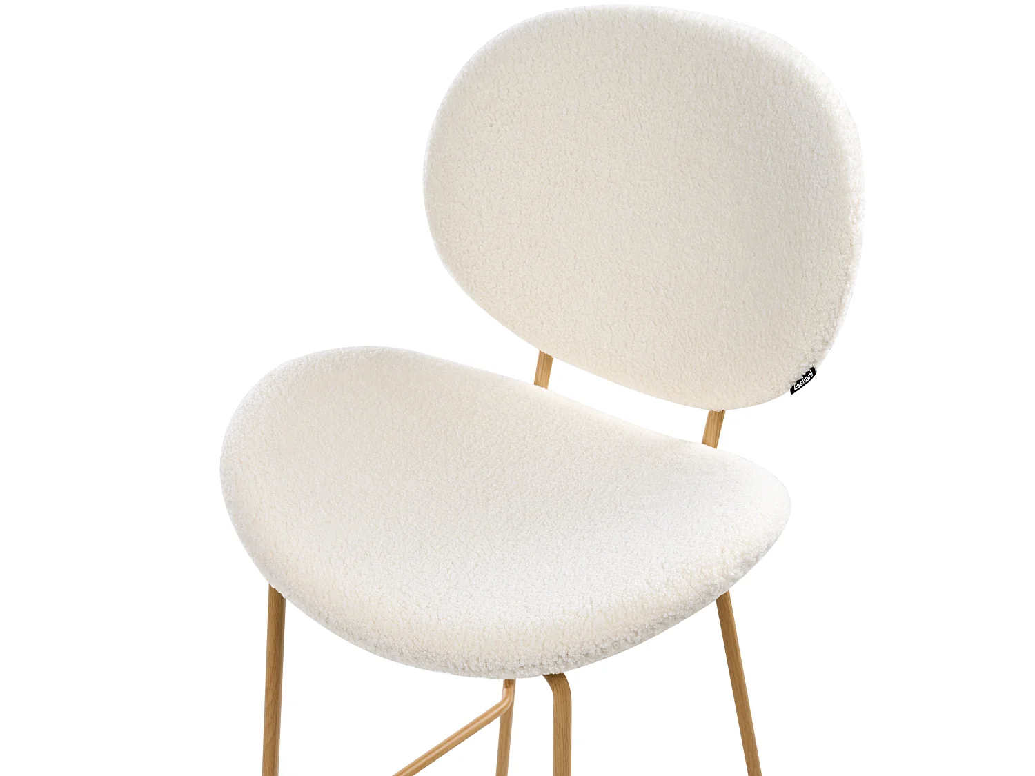 Lot de 2 chaises de bar LUANA Bouclé Blanc