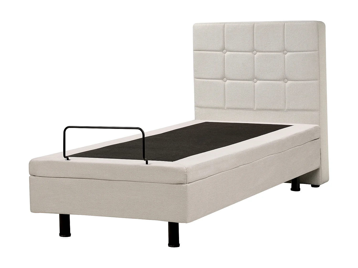 Bett verstellbar Stoff DUKE 80 x 200 cm Hellbeige