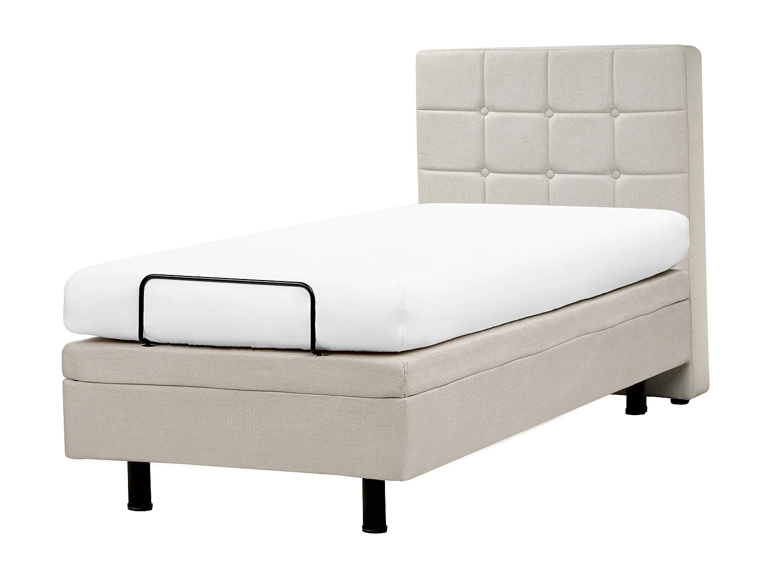 Bett verstellbar Stoff DUKE 80 x 200 cm Hellbeige
