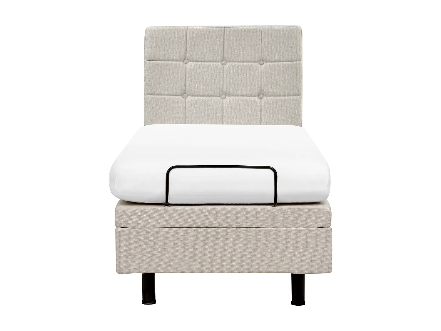 Bett verstellbar Stoff DUKE 80 x 200 cm Hellbeige