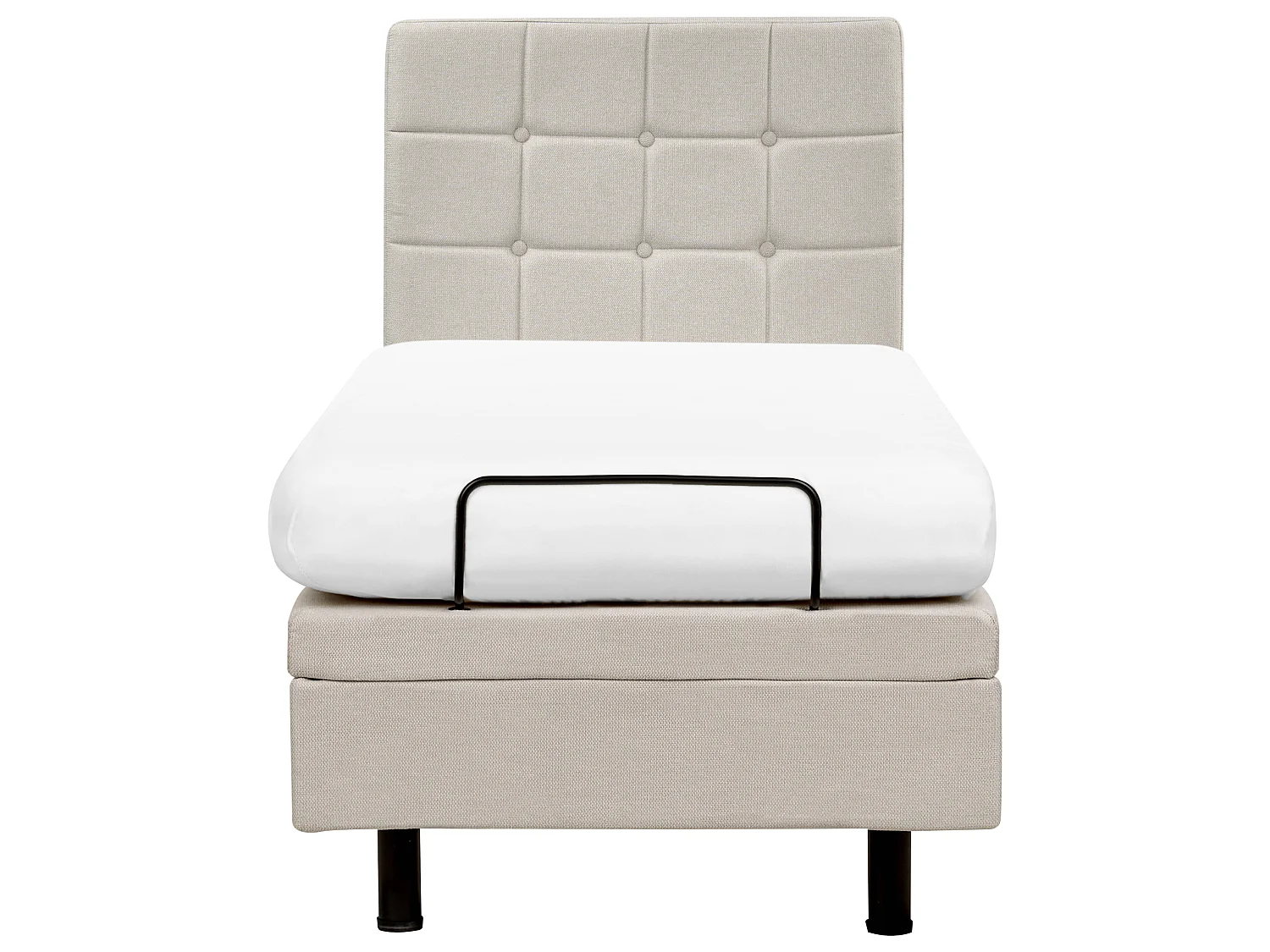 Lit réglable Tissu DUKE 80 x 200 cm Beige clair