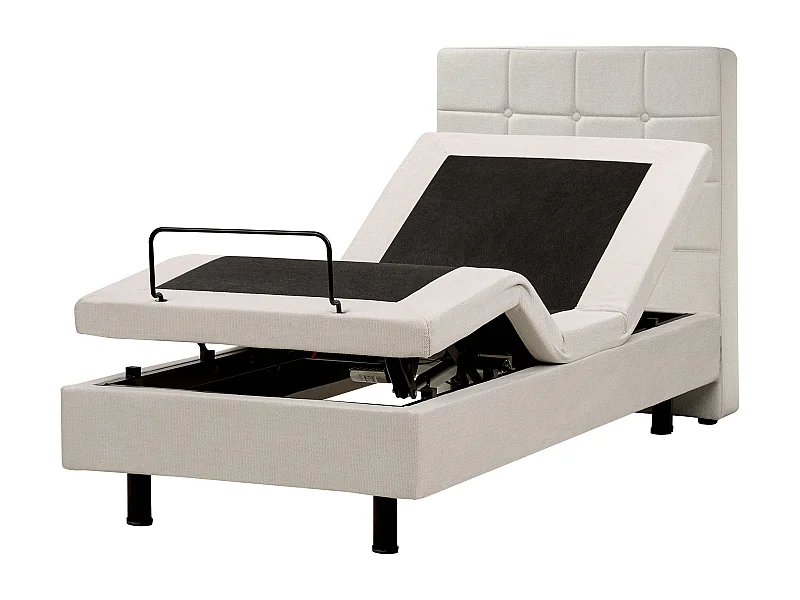Lit réglable Tissu DUKE 80 x 200 cm Beige clair