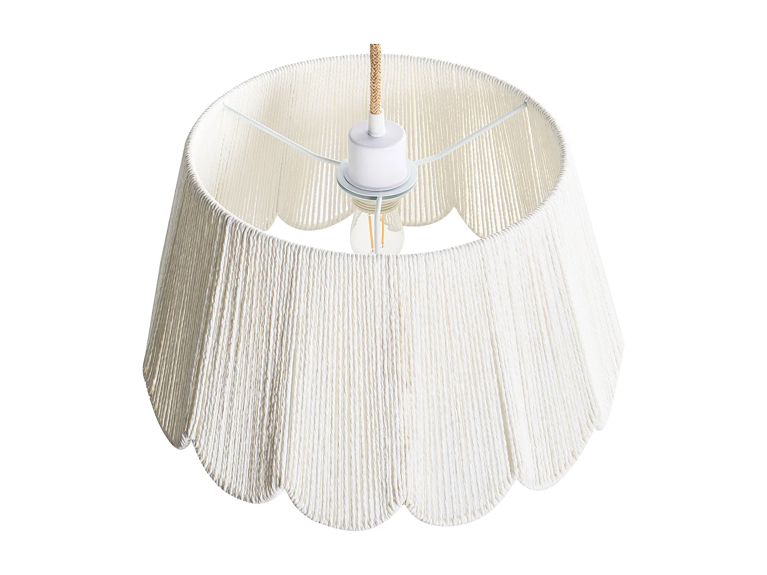 Lampe suspension SEBAKWE Corde en papier Beige clair