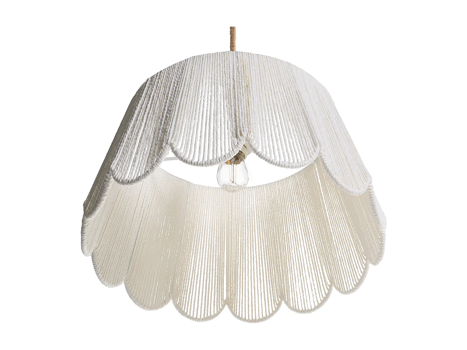 Lampe suspension SEBAKWE Corde en papier Beige clair