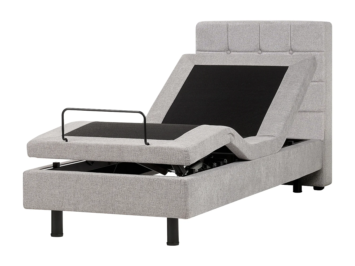 Lit réglable Tissu DUKE 80 x 200 cm Gris clair