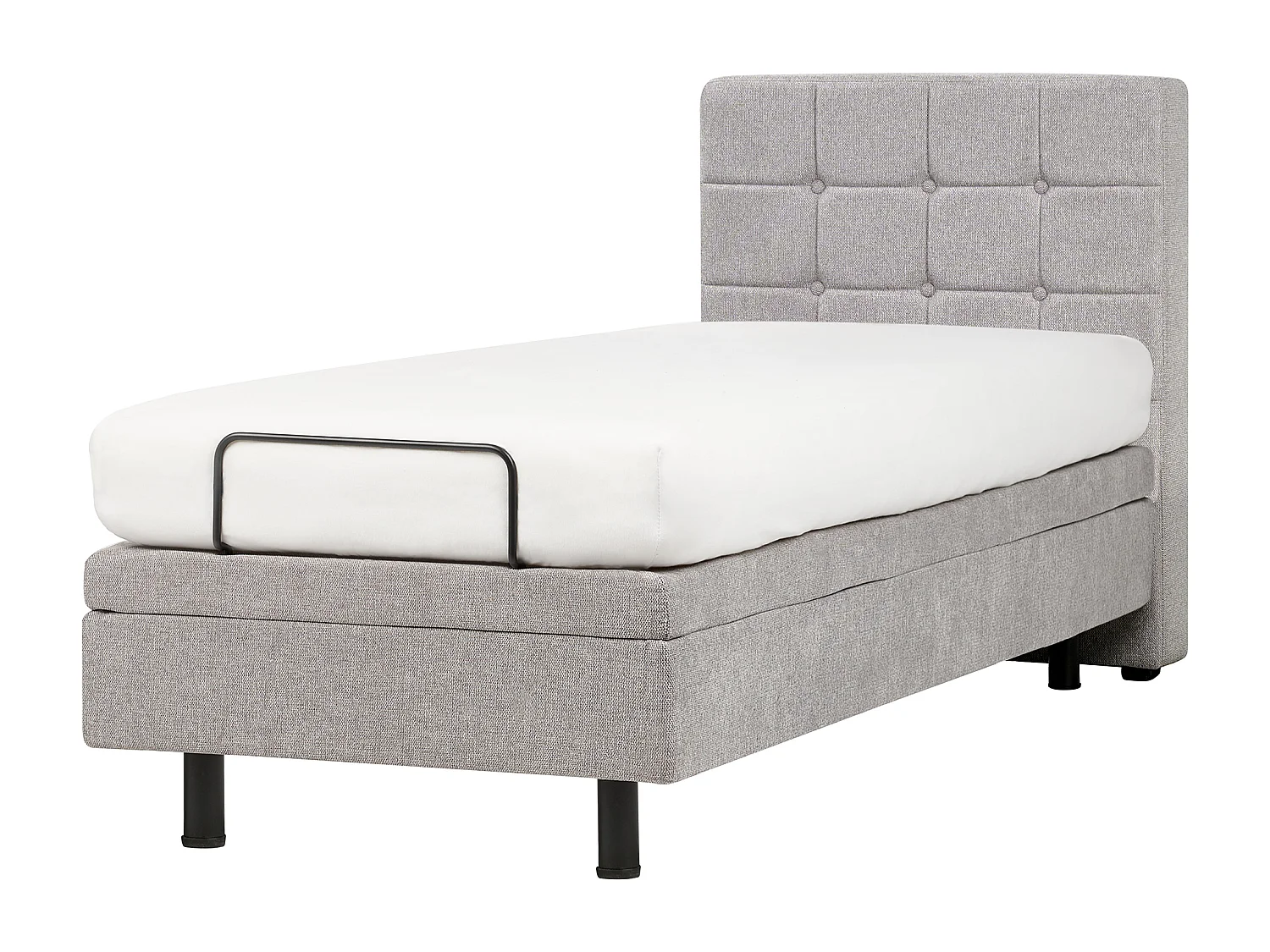 Lit réglable Tissu DUKE 80 x 200 cm Gris clair