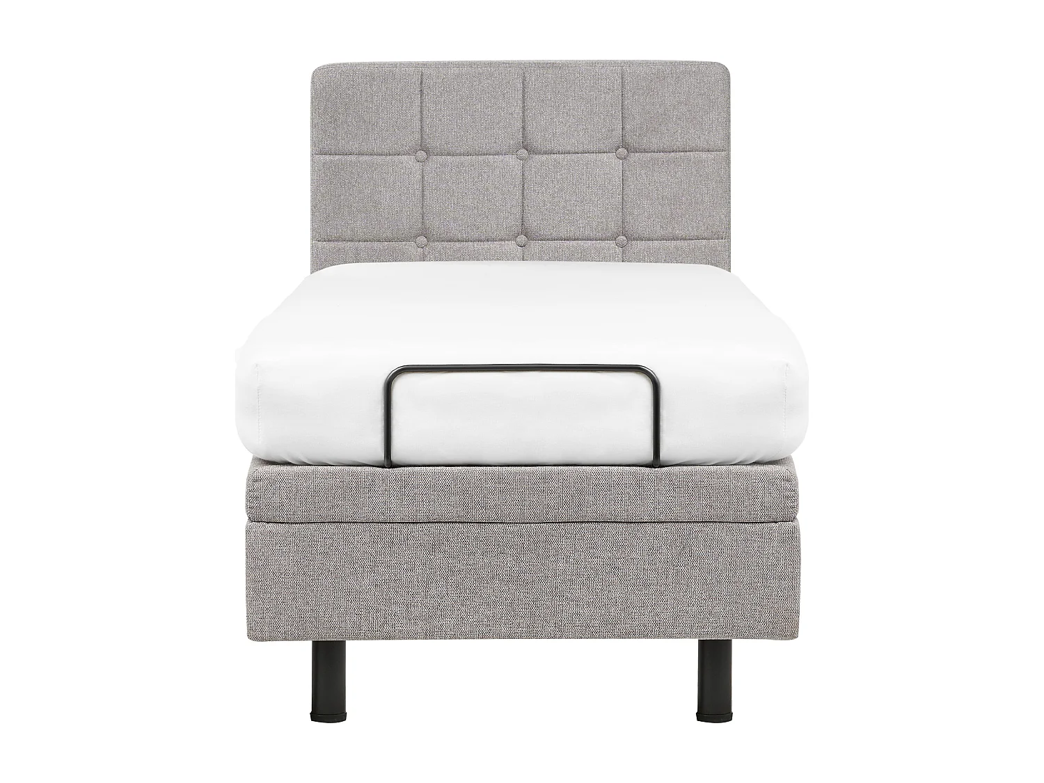 Lit réglable Tissu DUKE 80 x 200 cm Gris clair