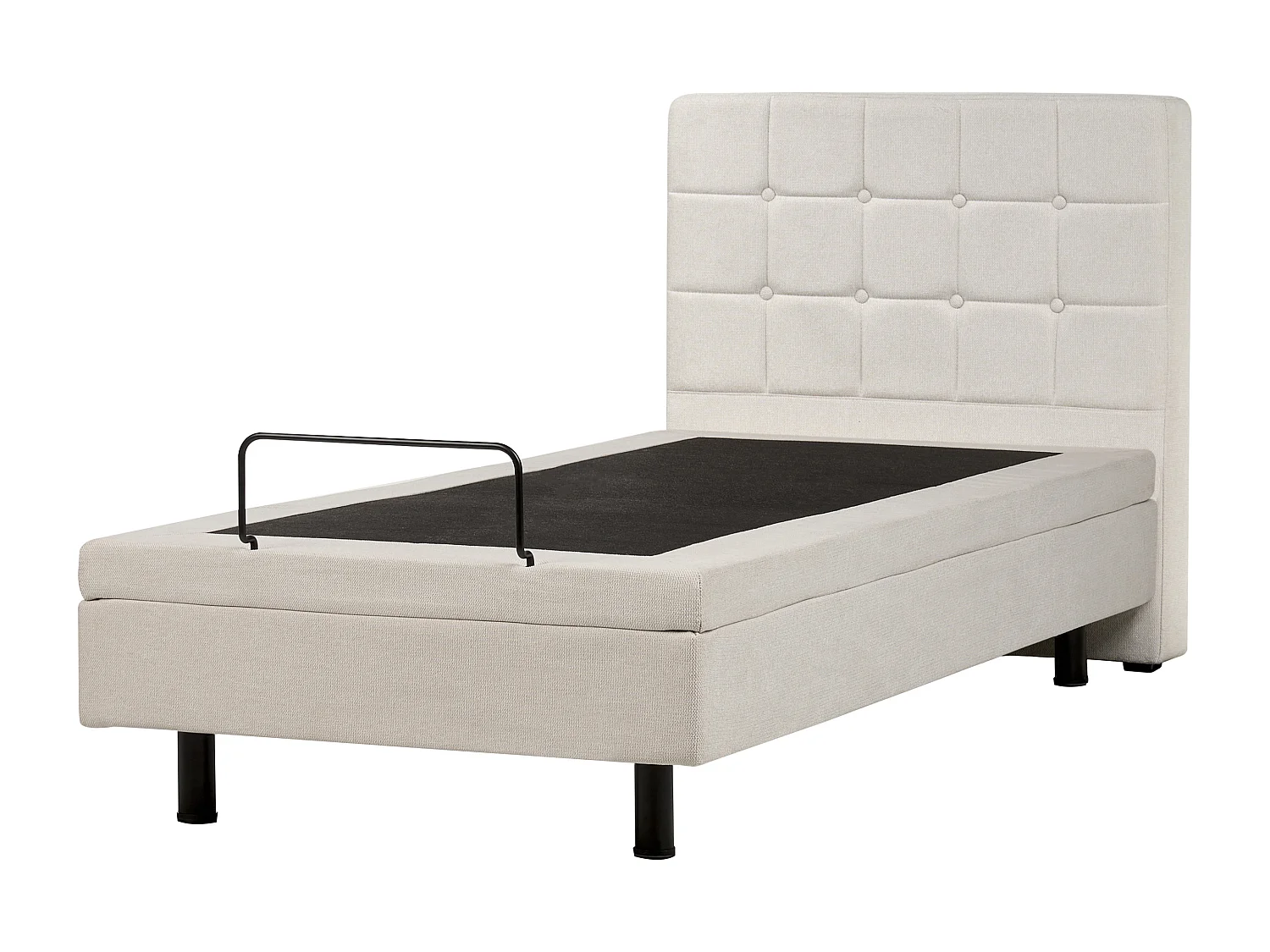 Bett verstellbar Stoff DUKE 90 x 200 cm Hellbeige